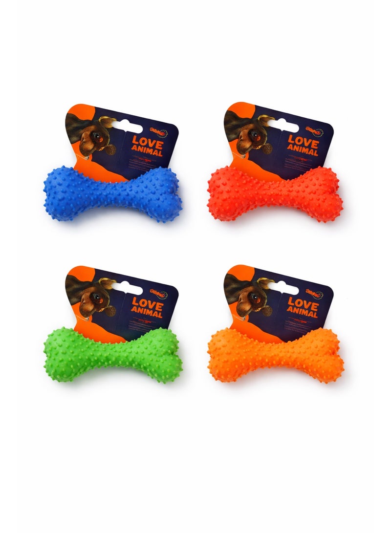 Textured Bone Dog Toy, Assorted Colours.